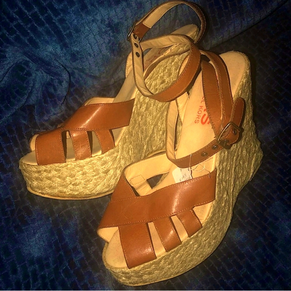 "Michael Kors" Italian Espadrille Wedges, 10